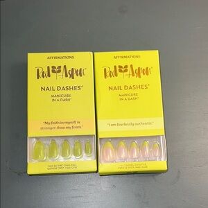 Yellow and Pink Press-On Nails Set